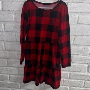 Plaid Red and Black Kids Dress Size M 8